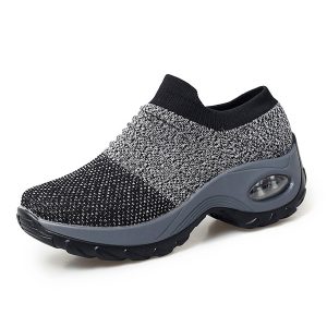 Lightweight Mesh Air Cushion Sole Chunky Sneakers - Women's Low Top Running Shoes Footwear