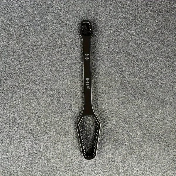 1pc Multi functional black 150mm long T-shaped wrench, adjustable self tightening double head wrench, portable manual tool for a