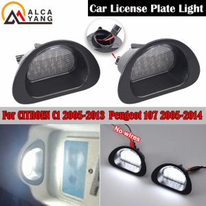 2pcs Canbus LED License Number Plate Light For Peugeot 107 05-14 For Citroen C1 MK I 05-13 Replace OEM Number 6340E2, 6340 E2