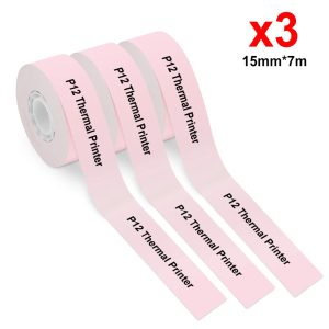 Mini Label Printer P12 Inkless Portable Thermal Printer Auto Cutting Adhesive Long Label Similar as P15 D11 D110 Label Maker