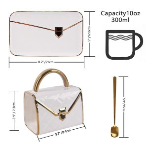 Chic 1-Set Ceramic Tea Cup with Saucer - Bag-Inspired Design - Luxury Afternoon Teatime Companion & Teacher Gift